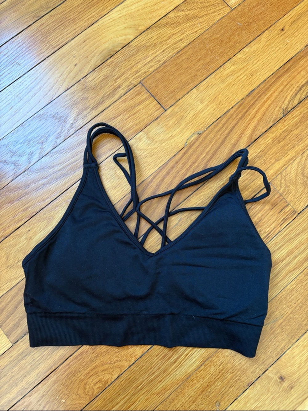 Black Strappy sports bra